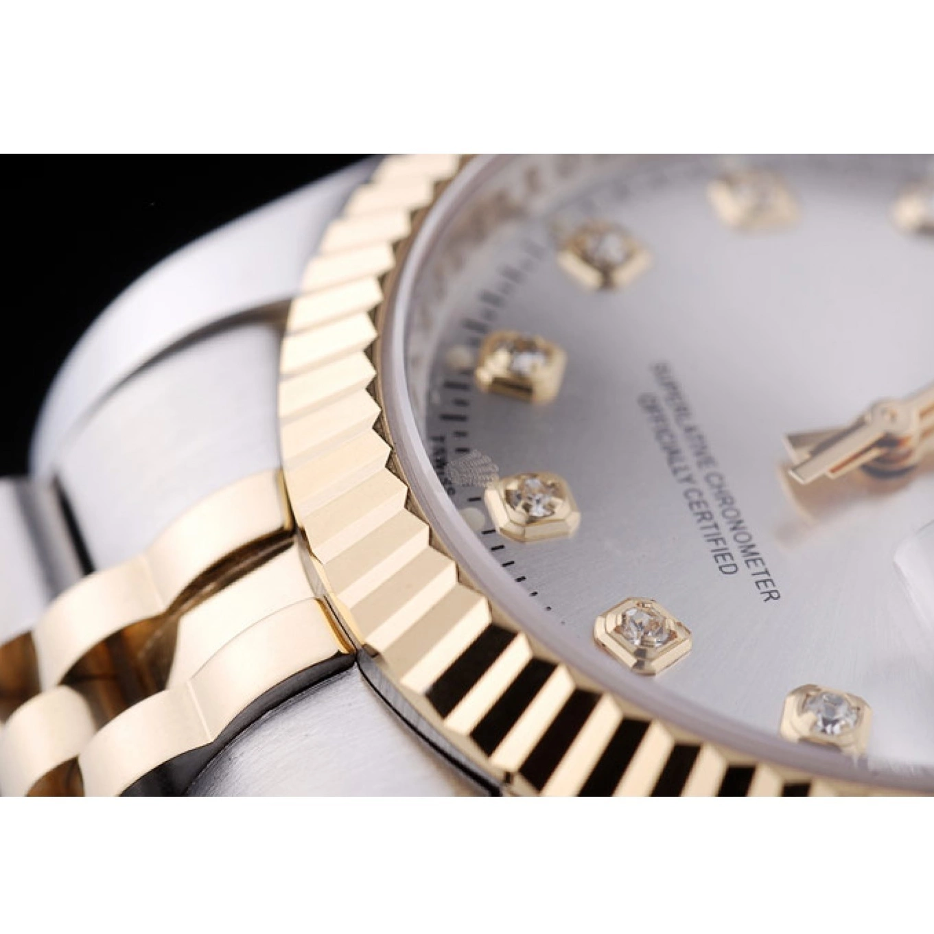 MiroTime 0710 Rolex Datejust Silver Dial Diamonds Ribbed Bezel 7454